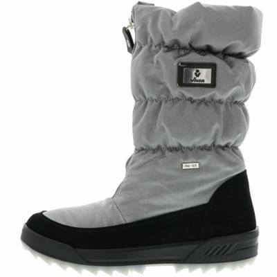 Vista Damen Winterstiefel Snowboots grau/schwarz/glitzer grau