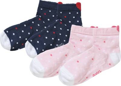 Sneakersocken Doppelpack für Mädchen, Herzen
