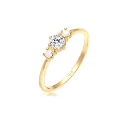 Ring Bandring Perle Swarovski® Kristalle 925er Silber Ringe