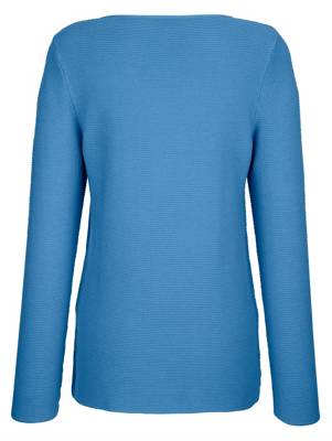 Pullover langarm uni Gerade blickdicht Baumwolle Pullover 2
