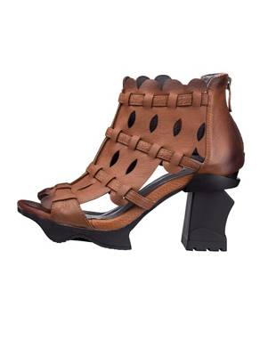 Schaftsandale Reißverschluss Klassische Sandalen 2