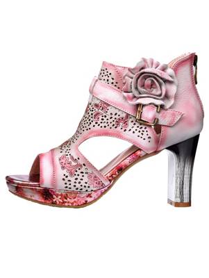 Schaftsandale Reißverschluss Klassische Sandalen 2