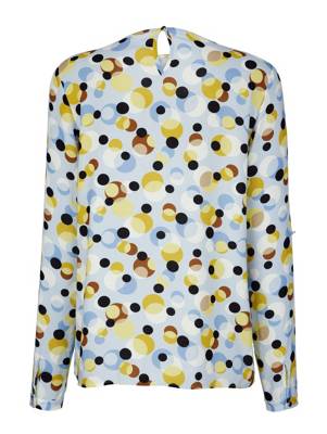 Bluse langarm Knopf gepunktet Figurumspielend blickdicht Viskose Langarmblusen 2