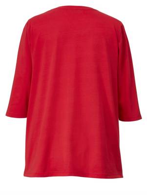 2-in-1 Shirt 3/4-arm gestreift A-Linie blickdicht Kunstfaser T-Shirts 2