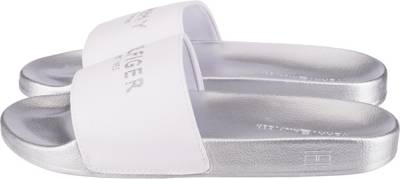 tommy hilfiger badelatschen silber