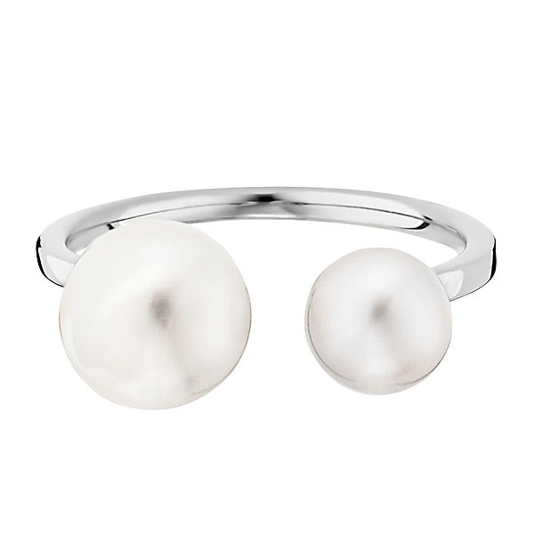 Ring 925-/ Sterling Silber rhodiniert Perlen Süßwasserzuchtperle rhodiniert Ringe