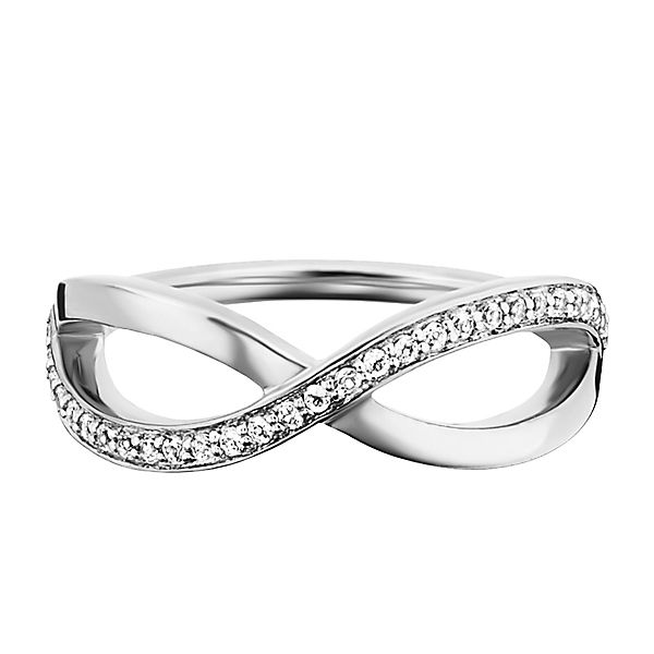 Accessoires Ringe Cai Ring 925/- Sterling Silber rhodiniert Topas Topas rhodiniert Ringe weiß