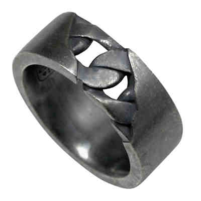 Ring 925/- Sterling Silber matt oxidiert schwarz ohne Stein oxidiert Ringe