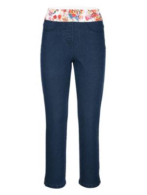 7/8 Jeans Gummizug uni Slim Fit Baumwolle Jeanshosen