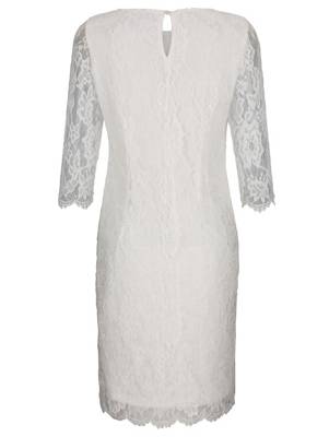 Spitzenkleid Spitze 3/4-arm Schlaufe uni Figurnah blickdicht Kunstfaser Spitzenkleider 2