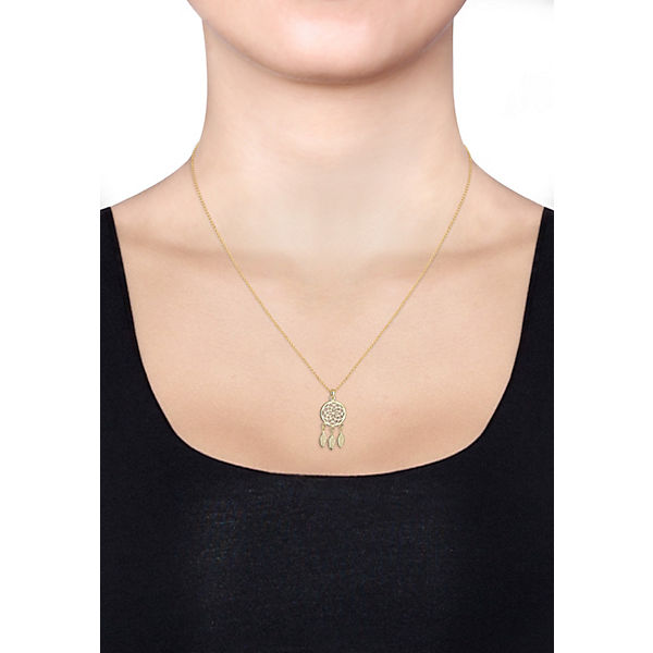 Accessoires Halsketten Elli Elli Halskette Traumfänger Feder Boho Hippie 925 Sterling Silber Halsketten gold Accessoires Halsketten Elli Elli Halskette Traumfänger Feder Boho Hippie 925 Sterling Silber Halsketten gold