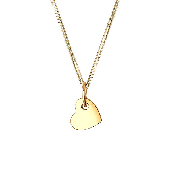 Accessoires Halsketten Elli PREMIUM Elli Premium Halskette Herz Romantisch Klassisch Edel 585 Gelbgold Halsketten gold