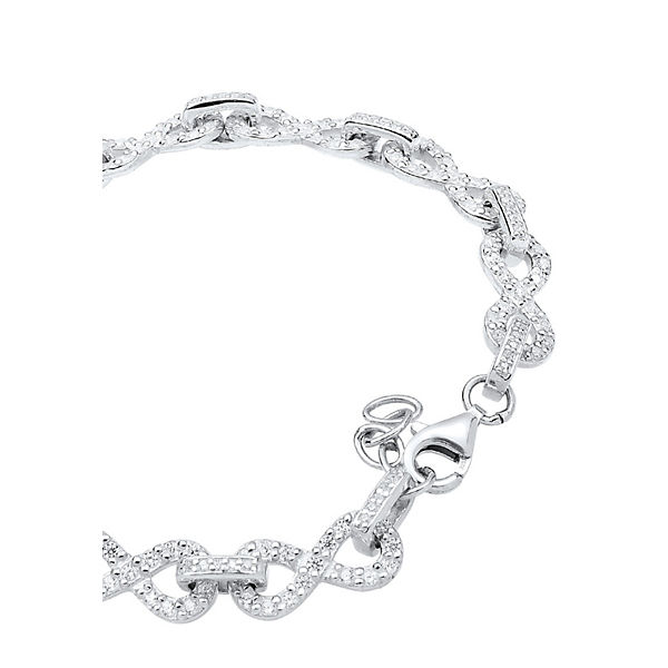 Accessoires Armbänder Elli PREMIUM Elli Premium Armband Infinity Zirkonia 925 Silber Armbänder weiß