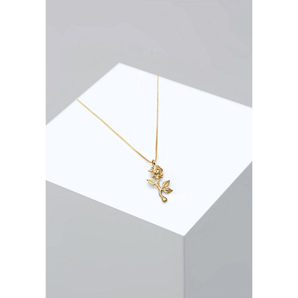 Accessoires Halsketten Elli Elli Halskette Box Chain Rosen-Anhänger Vintage Look 925 Silber Halsketten gold Accessoires Halsketten Elli Elli Halskette Box Chain Rosen-Anhänger Vintage Look 925 Silber Halsketten gold