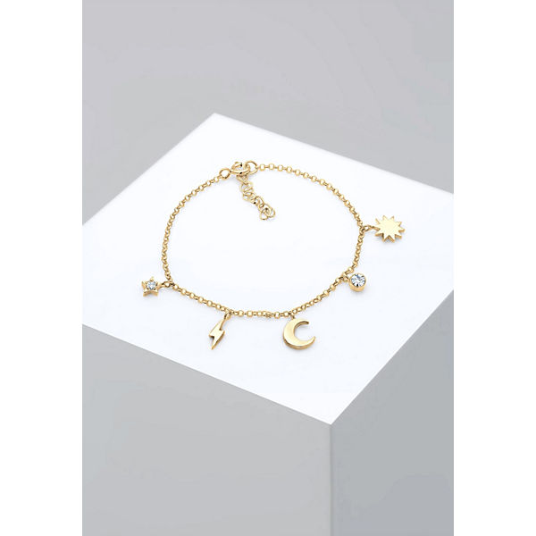 Accessoires Armbänder Elli Elli Armband Astro Symbole Kristalle 925 Silber Armbänder gold