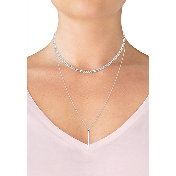 Accessoires Halsketten Elli PREMIUM Elli Premium Halskette Panzerkette Massiv Basic Layer Look 925Er Silber Halsketten silber Accessoires Halsketten Elli PREMIUM Elli Premium Halskette Panzerkette Massiv Basic Layer Look 925Er Silber Halsketten silber