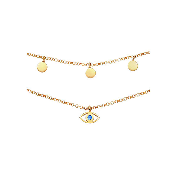 Accessoires Halsketten Elli Elli Halskette Choker Evil Eye Kristalle 925 Silber Halsketten gold