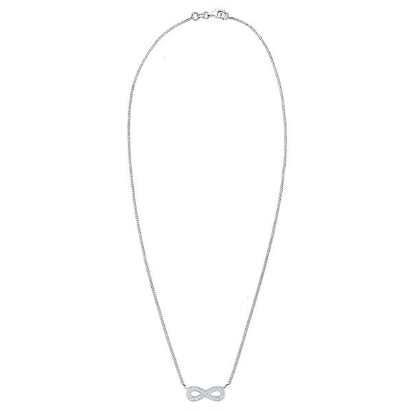 Accessoires Halsketten Elli DIAMONDS Elli Diamonds Halskette Infinity Unendlich Diamant (0.115 Ct.) Silber Halsketten weiß