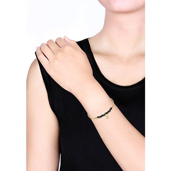 Accessoires Armbänder Elli Elli Armband Peace-Zeichen Onyx 925 Sterling Silber Armbänder schwarz Accessoires Armbänder Elli Elli Armband Peace-Zeichen Onyx 925 Sterling Silber Armbänder schwarz