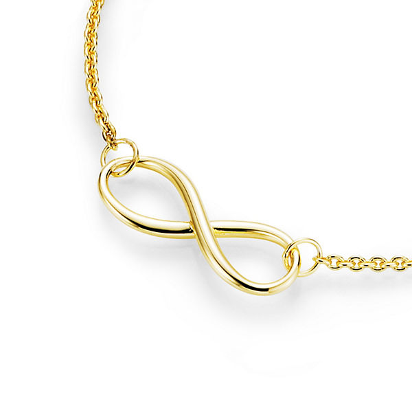 Accessoires Halsketten SMART JEWEL® Smart Jewel Collier filigran mit Infinity - Zeichen Silber 925 Halsketten gold