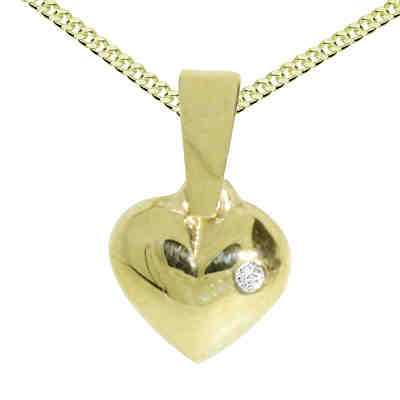 Kette mit Anhänger - Herz - Gold 333/000 - , Halsketten