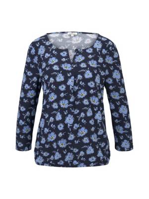 T-Shirt 3/4 Shirt mit Henley-Ausschnitt T-Shirts