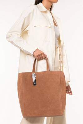 Paperbag Tote Medium Suede Handtasche 2