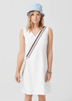 Figurbetontes Leinenkleid mit V-Neck Jerseykleider 2