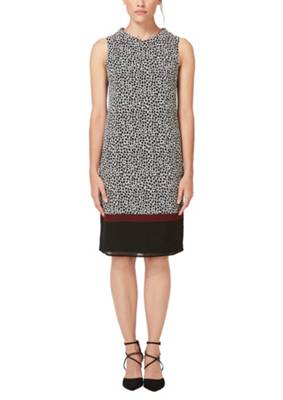 s.Oliver BLACK LABEL Gemustertes Crêpe-Kleid Jerseykleider creme