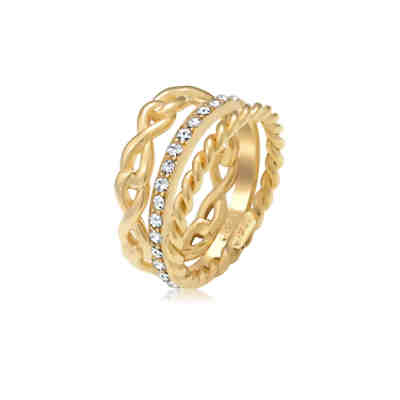 Elli Ring Infinity Bandring Kristalle 925 Silber Ringe
