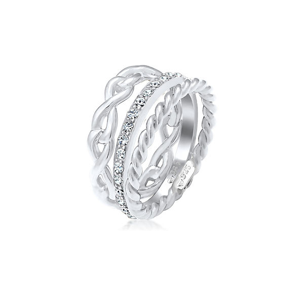 Elli Ring Infinity Bandring Kristalle 925 Silber Ringe