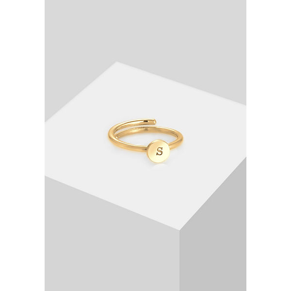 Accessoires Ringe Elli Elli Ring Buchstabe S Kreis Verstellbar 925 Sterling Silber Ringe gold Accessoires Ringe Elli Elli Ring Buchstabe S Kreis Verstellbar 925 Sterling Silber Ringe gold
