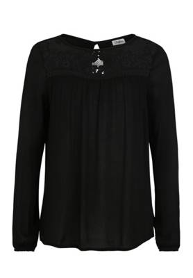 BUFFALO Spitzenbluse schwarz