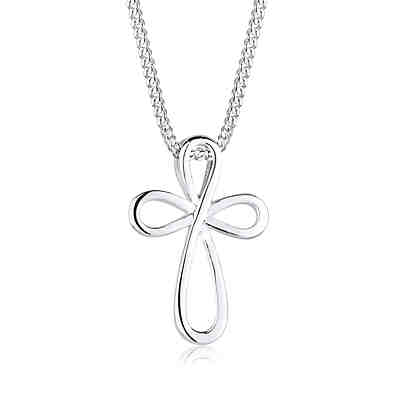 Elli Halskette Kreuz Infinity 925 Sterling Silber Halsketten