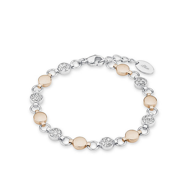 Accessoires Armbänder s.Oliver Armband für Damen Edelstahl Kristallglas Armbänder gold/silber