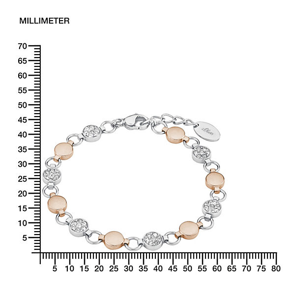 Accessoires Armbänder s.Oliver Armband für Damen Edelstahl Kristallglas Armbänder gold/silber
