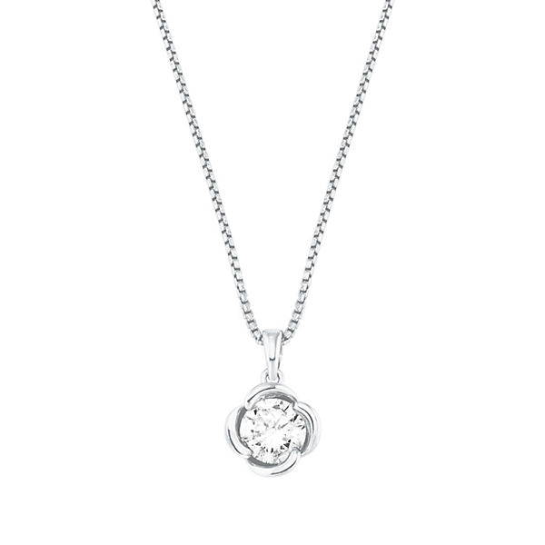 Accessoires Halsketten s.Oliver Halskette für Damen Sterling Silber 925 Zirkonia (synth.) Blume Halsketten silber Accessoires Halsketten s.Oliver Halskette für Damen Sterling Silber 925 Zirkonia (synth.) Blume Halsketten silber