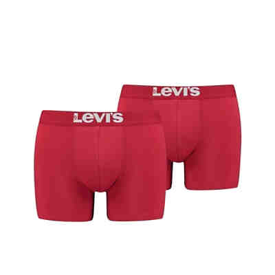 LEVIS LEVI´S Herren Boxershorts, 2er Pack - Solid Basic Boxer, Logobund Boxershorts