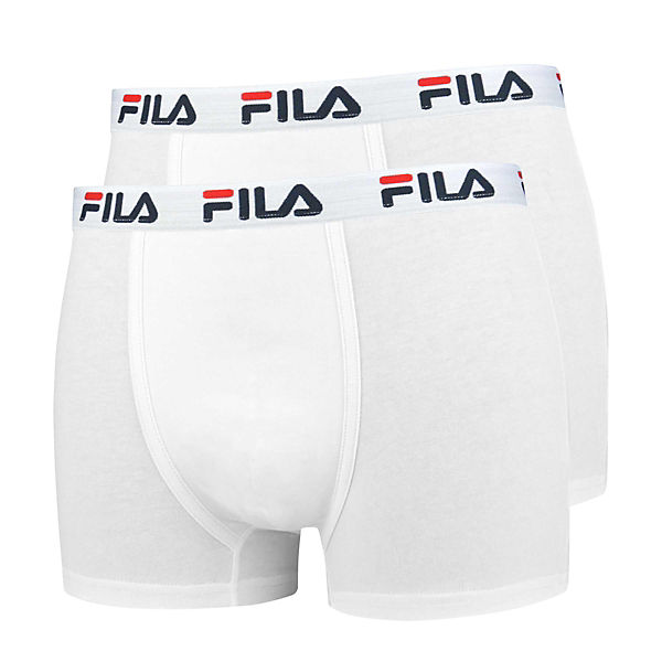 Bekleidung Boxershorts FILA Herren Boxer Shorts 2er Pack - Baumwolle einfarbig Boxershorts weiß