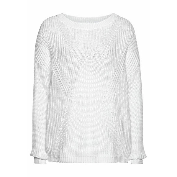 Bekleidung Pullover LASCANA Strickpullover weiß