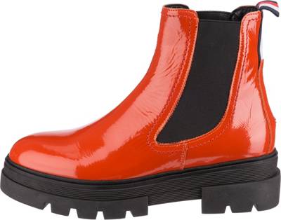 chelsea boots orange elastic
