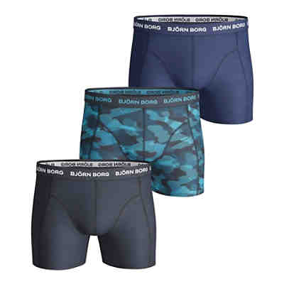 Herren Boxershorts 3er Pack - Pants, Cotton Stretch, Logobund, Camouflage Boxershorts