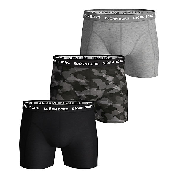 Bekleidung Boxershorts BJÖRN BORG Herren Boxershorts 3er Pack - Pants Cotton Stretch Logobund Camouflage Boxershorts mehrfarbig