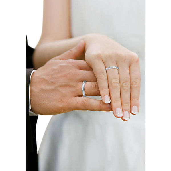 Accessoires Ringe Elli PREMIUM Elli Premium Ring Paarring Trauring Hochzeit Brushed 925 Silber Ringe silber