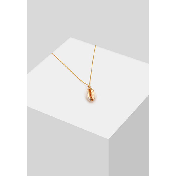 Accessoires Halsketten Elli Elli Halskette Trend Kauri-Muschel Anhänger Blogger 925 Silber Halsketten gold