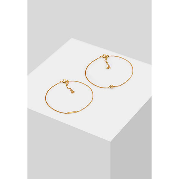 Accessoires Armbänder Elli Elli Armband 2Er Set Geo Symbole Basic Stab Ball 925 Silber Armbänder gold Accessoires Armbänder Elli Elli Armband 2Er Set Geo Symbole Basic Stab Ball 925 Silber Armbänder gold