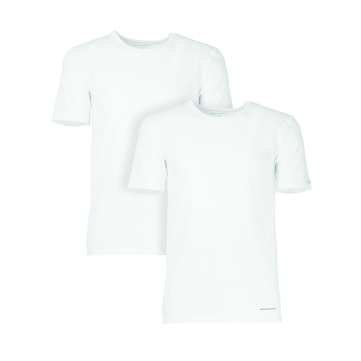 #LADC Baldessarini BALDESSARINI Herren Unterhemd 2er Pack T-Shirt Rundhals Halbarm Stretch Cotton T-Shirts weiß