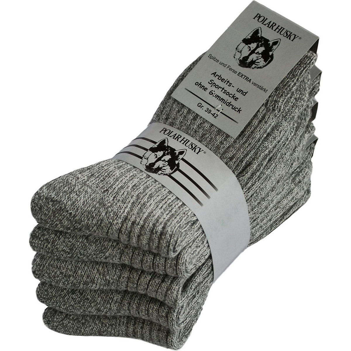 POLAR HUSKY® 5 Paar Norweger-Socken Socken grau