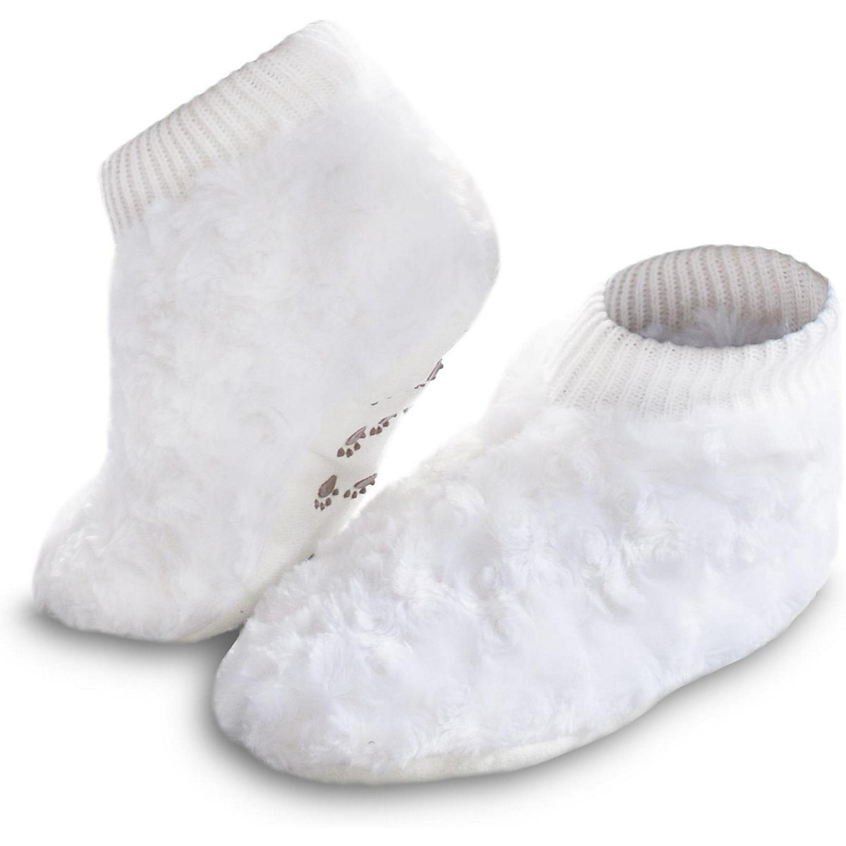 normani® Tatzen-Hausschuhe mit ABS Haussocken weiß