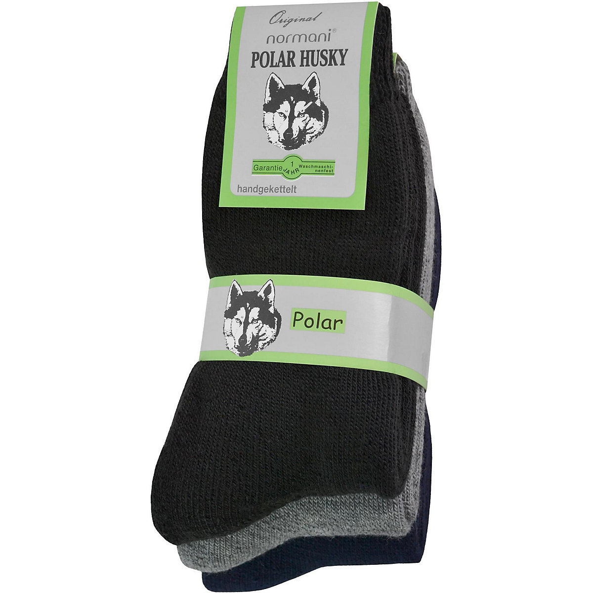 POLAR HUSKY® 3 Paar Vollfrottee-Wintersocken Socken schwarz/grau